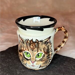 Hand-Painted Cat’s by Nina Lyman Ceramic Mug cat lover must have